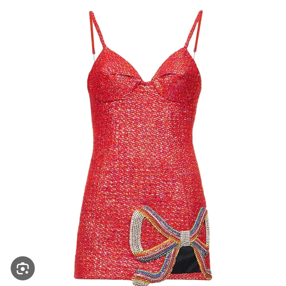 AREA tweed bow dress NWT